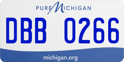 MI license plate DBB0266