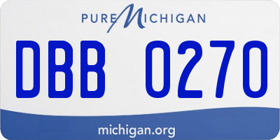 MI license plate DBB0270