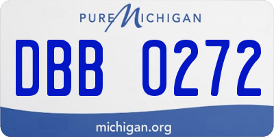 MI license plate DBB0272