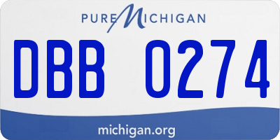 MI license plate DBB0274