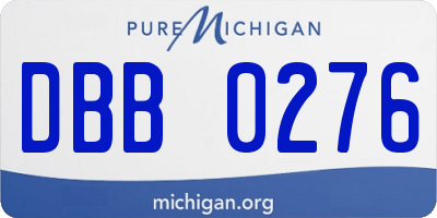 MI license plate DBB0276