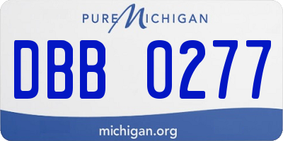 MI license plate DBB0277