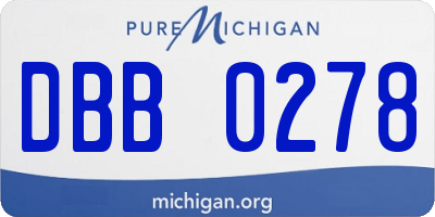 MI license plate DBB0278