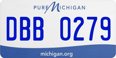 MI license plate DBB0279