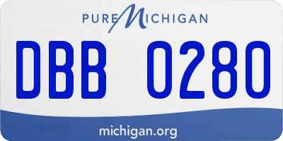 MI license plate DBB0280