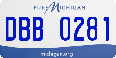 MI license plate DBB0281