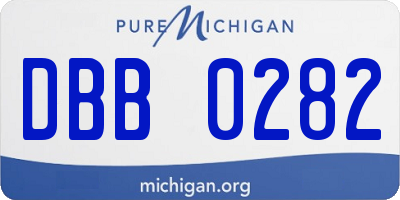 MI license plate DBB0282