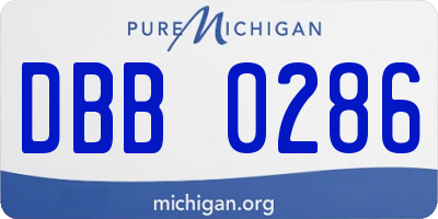MI license plate DBB0286