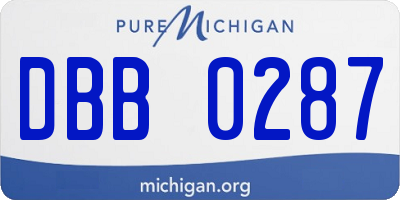 MI license plate DBB0287