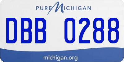 MI license plate DBB0288