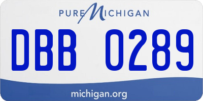 MI license plate DBB0289