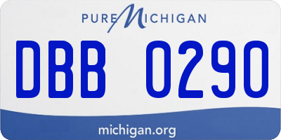 MI license plate DBB0290