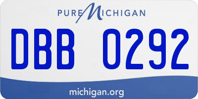 MI license plate DBB0292