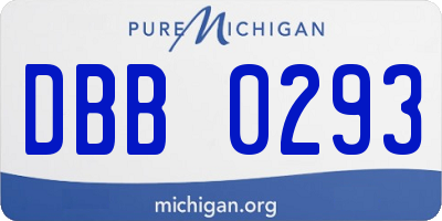 MI license plate DBB0293