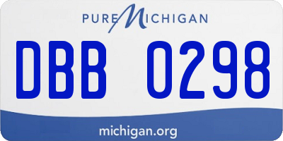 MI license plate DBB0298