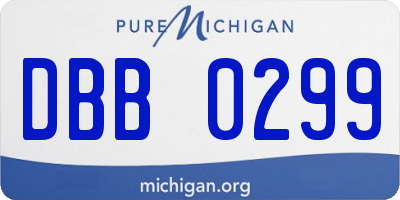 MI license plate DBB0299