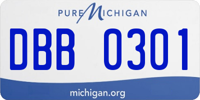 MI license plate DBB0301