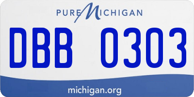 MI license plate DBB0303
