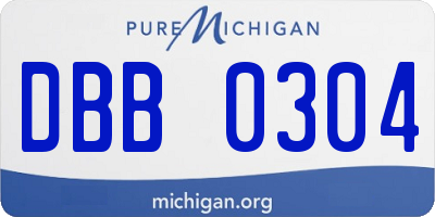 MI license plate DBB0304