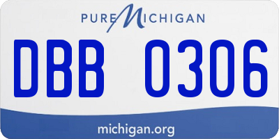 MI license plate DBB0306
