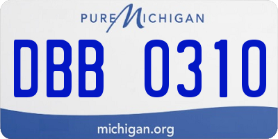 MI license plate DBB0310
