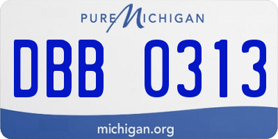 MI license plate DBB0313