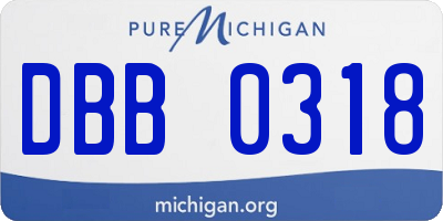 MI license plate DBB0318