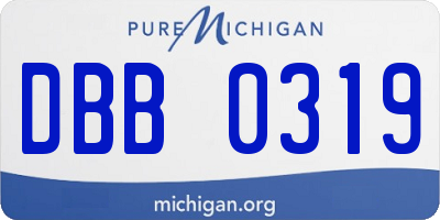 MI license plate DBB0319