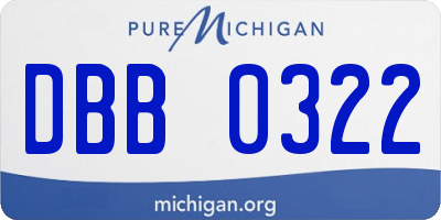 MI license plate DBB0322