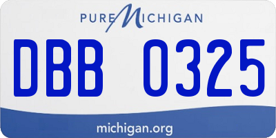 MI license plate DBB0325