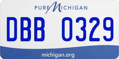 MI license plate DBB0329