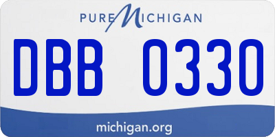 MI license plate DBB0330