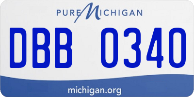 MI license plate DBB0340