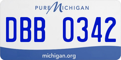 MI license plate DBB0342