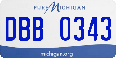 MI license plate DBB0343
