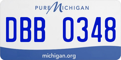 MI license plate DBB0348