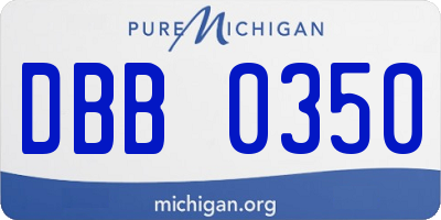 MI license plate DBB0350