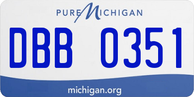 MI license plate DBB0351