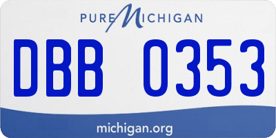 MI license plate DBB0353