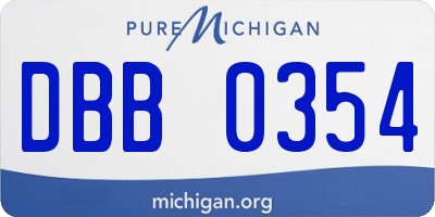 MI license plate DBB0354