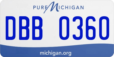 MI license plate DBB0360