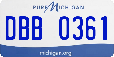 MI license plate DBB0361