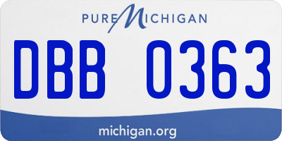 MI license plate DBB0363