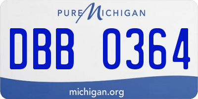 MI license plate DBB0364