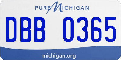 MI license plate DBB0365