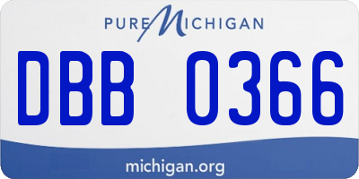 MI license plate DBB0366