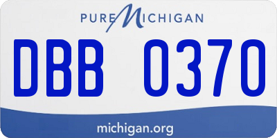 MI license plate DBB0370