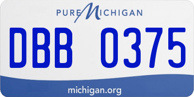 MI license plate DBB0375