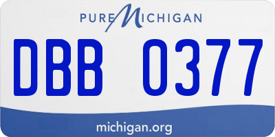 MI license plate DBB0377