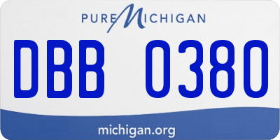 MI license plate DBB0380